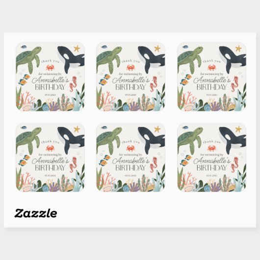 海の海誕生会の好意の下 スクエアシール (シート)