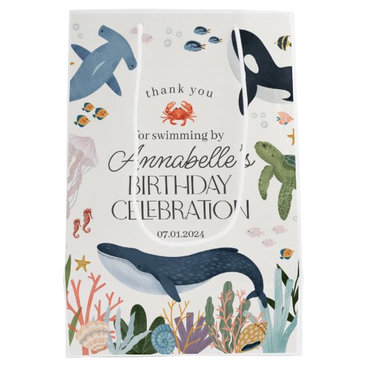 海の海誕生会の好意の下 ミディアムペーパーバッグ (裏面)