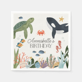 海の海誕生会デコール スタンダードカクテルナプキン