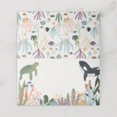 海の海誕生日またはベビーシャワーの下 プレイスカード (外部開封)