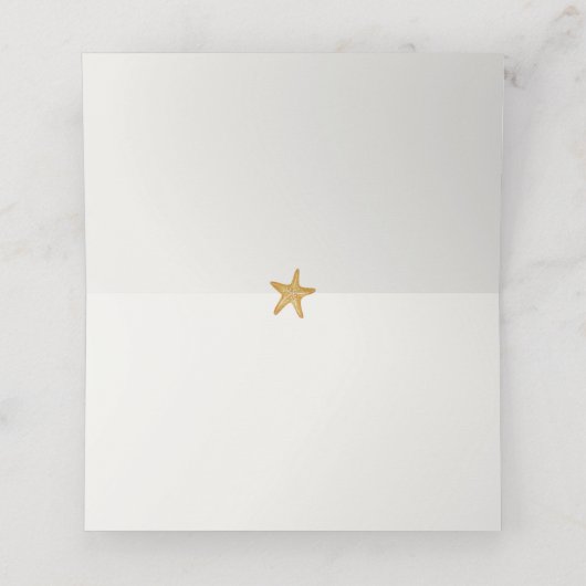 海の海誕生日またはベビーシャワーの下 プレイスカード (内部開封)