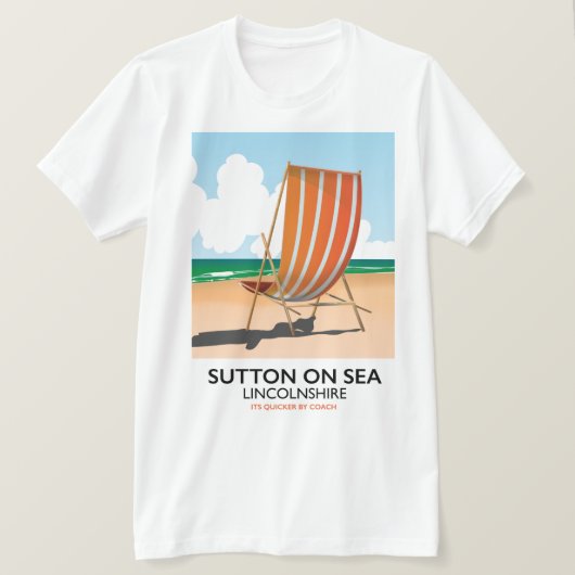 海の海辺の旅行のポスターのサットン。 Tシャツ (デザイン正面)