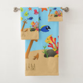 海の海魚といかりキッド名の下 バスタオルセット (インサイチュ)