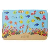 海の海魚といかりキッド名の下 バスマット (正面)