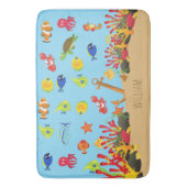 海の海魚といかりキッド名の下 バスマット (正面縦)