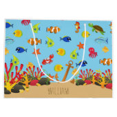 海の海魚といかりキッド名の下 ラージペーパーバッグ (裏面)