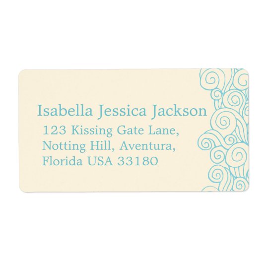 海の渦巻きクリームラージ結婚の返り応答ラベル ラベル (正面)