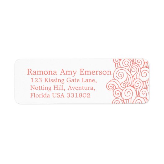 海の渦巻きサンゴ結婚スリムの返りラベル ラベル (正面)