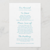 海の渦巻きスターブルー&ホワイトの結婚ディナーメニュー メニュー (裏面)