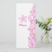 海の渦巻きヒトピンクホワイトの結婚ディナーメニュー メニュー (スタンド正面)