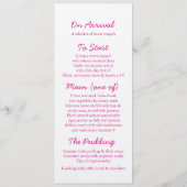 海の渦巻きヒトピンクホワイトの結婚ディナーメニュー メニュー (裏面)