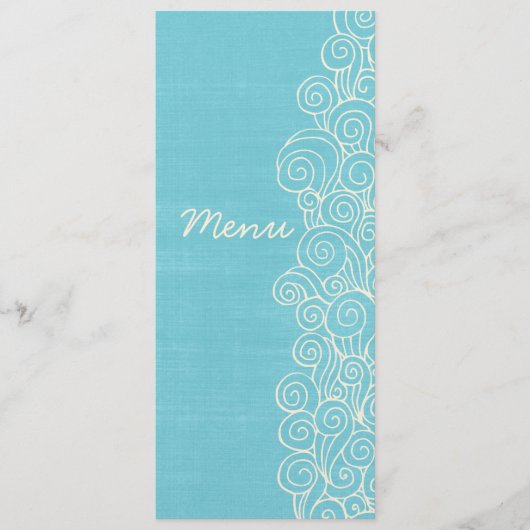 海の渦巻きブルー&クリー結婚ムのディナーメニュー メニュー (正面)