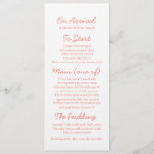 海の渦巻のヒトデの珊瑚の白い結婚式夕食メニュー メニュー (裏面)