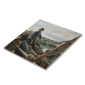 海の漁師と娘（アルバート・エーデルフェルト） タイル (側面)