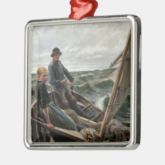 海の漁師と娘(アルバート・エーデルフェルト) メタルオーナメント (左)