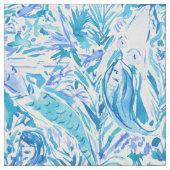 海の演劇の水の沿岸人魚のプリント ファブリック (クローズアップ)