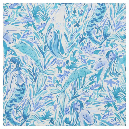 海の演劇の水の沿岸人魚のプリント ファブリック (見本)