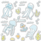 海の漫画のシールでミニマリストかわいい休日 シール (正面)