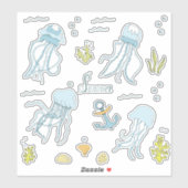 海の漫画のシールでミニマリストかわいい休日 シール (シート)