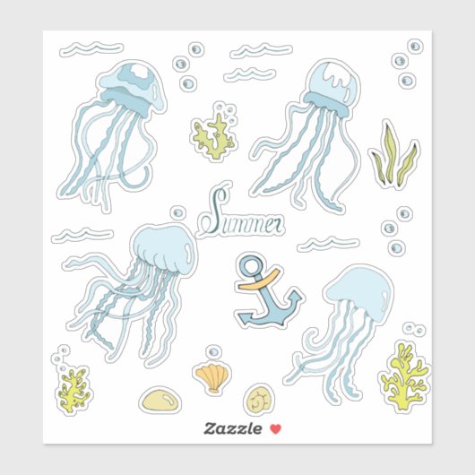 海の漫画のシールでミニマリストかわいい休日 シール (シート)