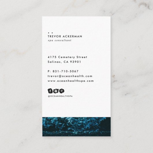 海の潮モダンな名刺 名刺 (裏面)