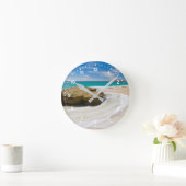 海の潮流がビーチに渦巻く ラウンド壁時計 (ホーム)