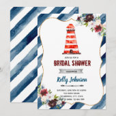 海の灯台の誕生日シャワー招待状 招待状 (正面/裏面)