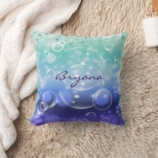 海の熱帯性の海マーメイドGlamスローの下 クッション (ブランケット)