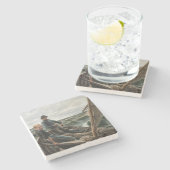 海の父と娘（アルバート・エーデルフェルト著） ストーンコースター (横)