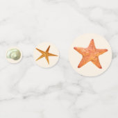 海の牡蠣の貝殻、星と真珠のアイボリーテーブル コンフェッティ (裏面)