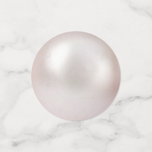 海の牡蠣の貝殻、星と真珠のアイボリーテーブル コンフェッティ (スモール正面)