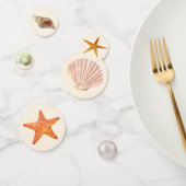 海の牡蠣の貝殻、星と真珠のアイボリーテーブル コンフェッティ (グループ)