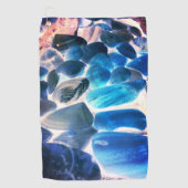 海の牡蠣殻、色を青から灰色に変更 ゴルフタオル (正面)