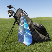 海の牡蠣殻、色を青から灰色に変更 ゴルフタオル (グリーン)