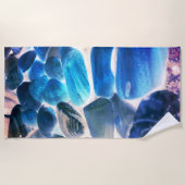 海の牡蠣殻、色を青から灰色に変更 ビーチタオル (正面)