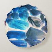 海の牡蠣殻、色を青から灰色に変更 ラウンドクッション (裏面)