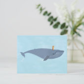 海の王 - 青いクジラの王冠イラスト ポストカード (スタンド正面)