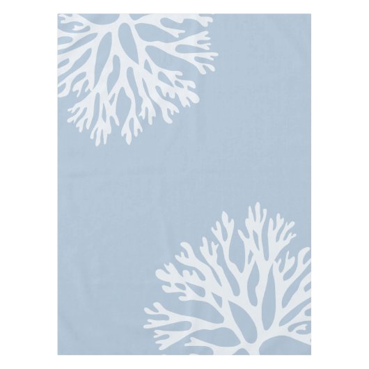 海の珊瑚のシルエット(風化させた青) テーブルクロス (正面)