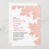 海の珊瑚のピンクのリハーサルの夕食の招待状 招待状 (正面/裏面)