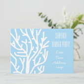 海の珊瑚をテーマにした seafood dinner party 招待状 (スタンド正面)