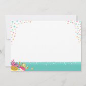 海の珊瑚礁の誕生日の招待にピンク 招待状 (裏面)