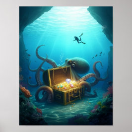 海の生き物が宝物を守る ポスター