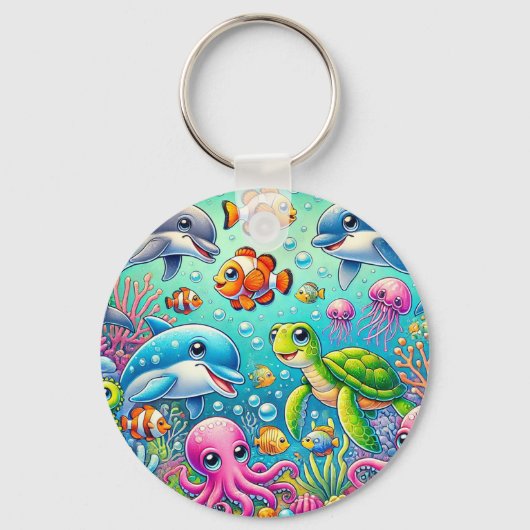 🐠 海の生き物が色とりどり オーシャンラバーズギフト キーホルダー (正面)