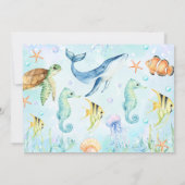 海の生き物たちと一緒にお祝いしよう!1歳誕生日 招待状 (裏面)