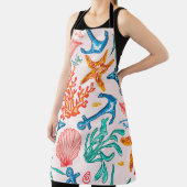 海の生き物とのシームレスなパターン エプロン (インサイチュ)