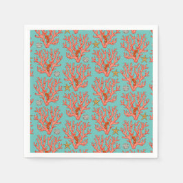 海の生き物とサンゴ スタンダードカクテルナプキン