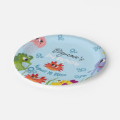 海の生き物のお洒落誕生会の下で ペーパープレート (アングル)