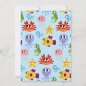 海の生き物のお洒落誕生会の下で 招待状 (裏面)