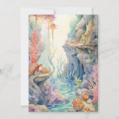 海の生き物の下で海の生き物の生活1st誕生日 招待状 (裏面)