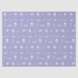 海の生き物の下で紫 薄葉紙